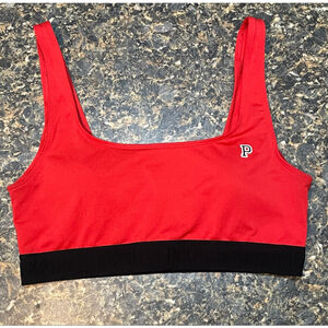 Women's PINK Victoria's Secret Sports Bra L Red Black comfy gym